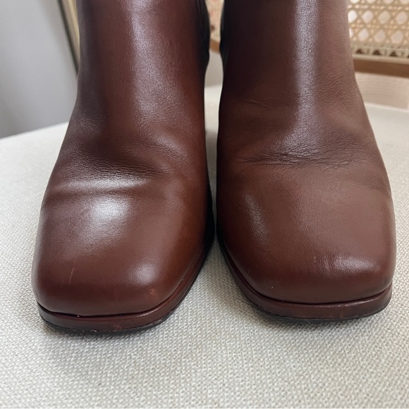 Sézane Dorie Leather Ankle Boots in Vintage Smooth Chocolate Brown Size 41 US 10 - Picture 8 of 13
